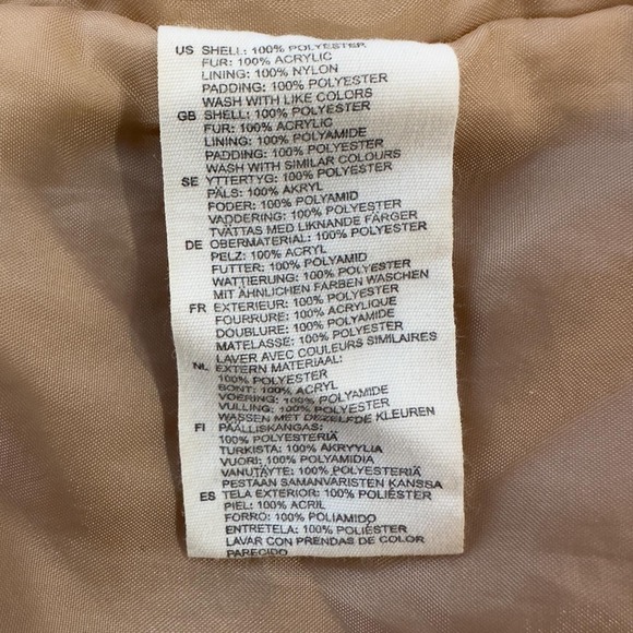 Vintage 90's H&M Tan Faux Suede Embroidered Faux Fur Jacket Coat Size 9/10Y - Picture 12 of 12